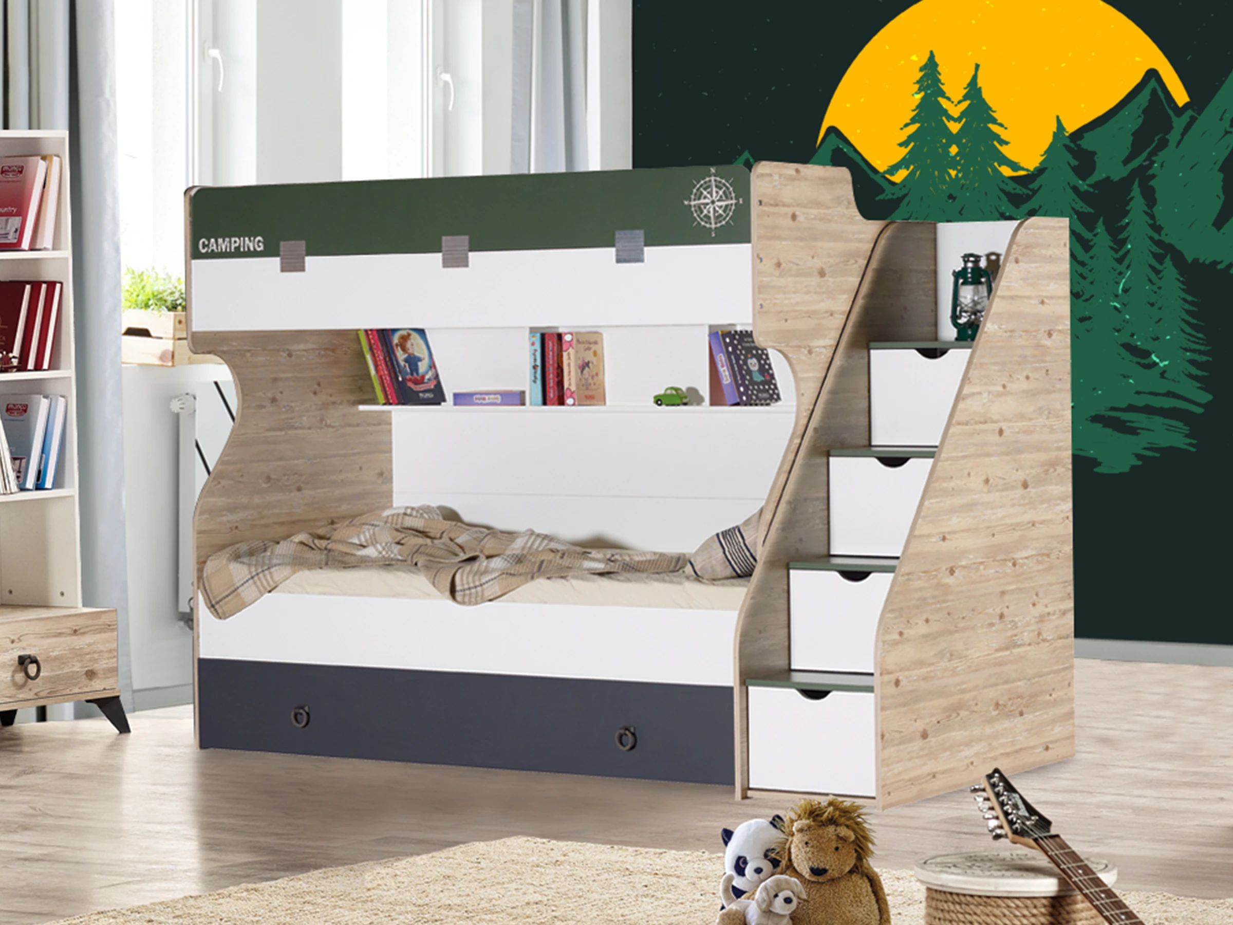 Camp Bunk Bedstead with Bed - 1